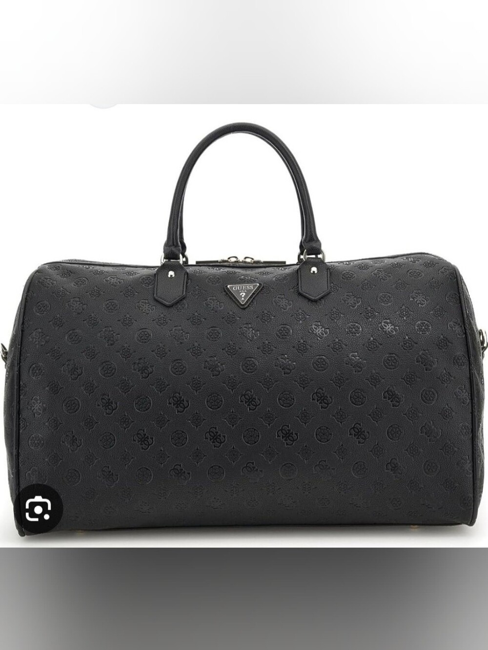 GUESS Black Embossed Logo Travel Duffel